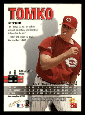 Brett Tomko 1998 Circa Thunder Card #259 Cincinnati Reds | eBay