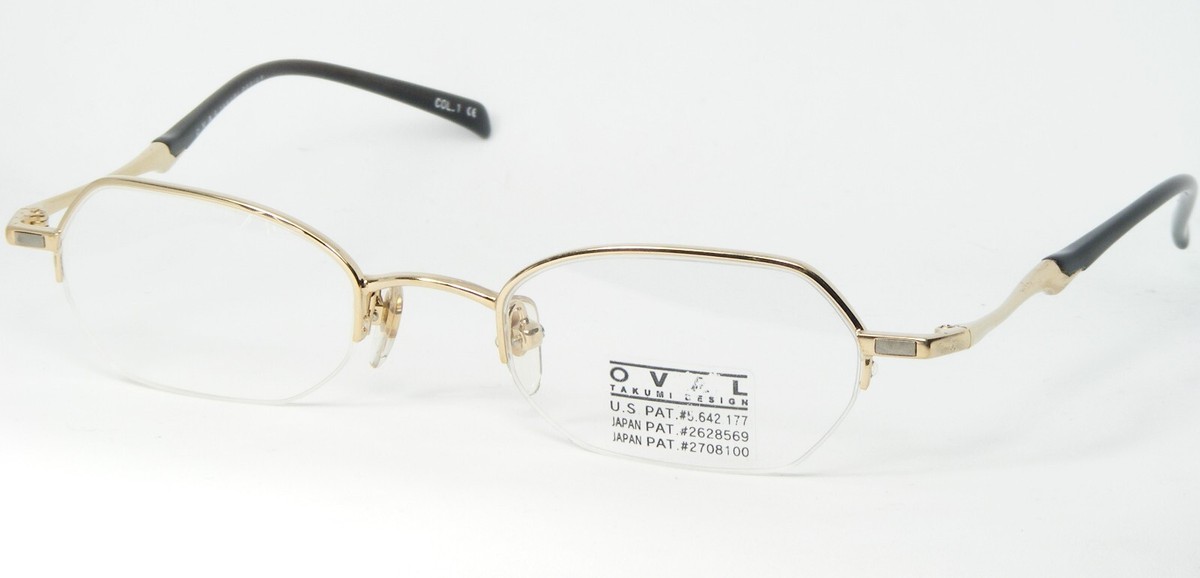 OVAL TAKUMI Design TO-203 F-Ti-P GOLD EYEGLASSES GLASSES FRAME 47