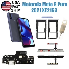 Charging Port Board SIM Tray Power Volume Cable For Motorola Moto G Pure XT2163