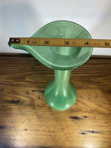 Wanda Made In Poland Green Art Glass Vase With Label - Picture 6 of 10