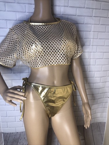 SwimsuitTan 2-Teiler Bikini - seitliches Unterteil zum Binden & gepolstertes Triangel-Top Gr. XL NEU