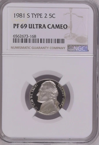1981 S Type 2 Jefferson Nickel 5C NGC PF 69 Ultra Cameo DL37-42