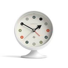 Newgate® Spheric Alarm Clock Matt White Retro Tilted Arabic Dial Silent Quartz