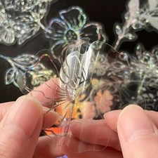 100 Transparent Holographic Stickers DIY Retro Holographic waterproof reusable