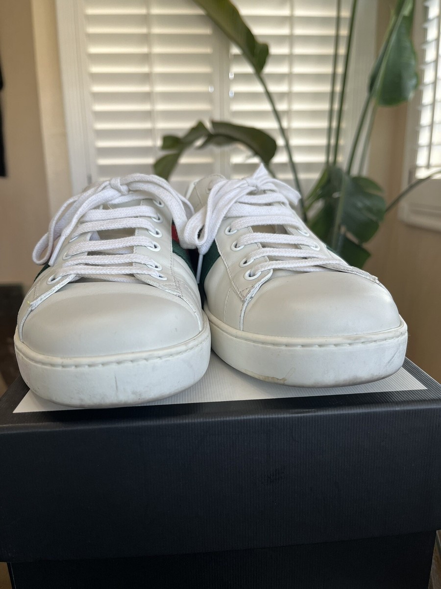 Gucci Ace Sneakers White Leather Green And Red Web Size 9UK Gucci Ace Sneakers White Leather Green And Red Web Size 9UK