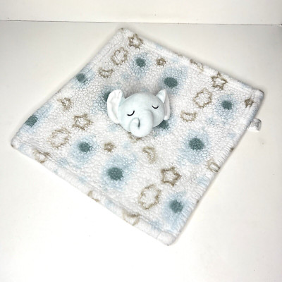 Lovey Mini Muffin Elephant Plush Star Cloud Moon Security Blanket Blue White Tan