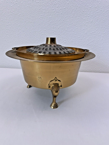 Vintage koreanischer Messing Hot Pot Feuerschale Dampfgarer Grill Ofen Kochen Sin Sul Ro - Bild 11 von 12