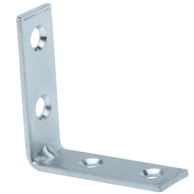 Rok Hardware 16 gauge L Shaped Steel Angle Bracket, Corner Brace 2'' Height,Zinc