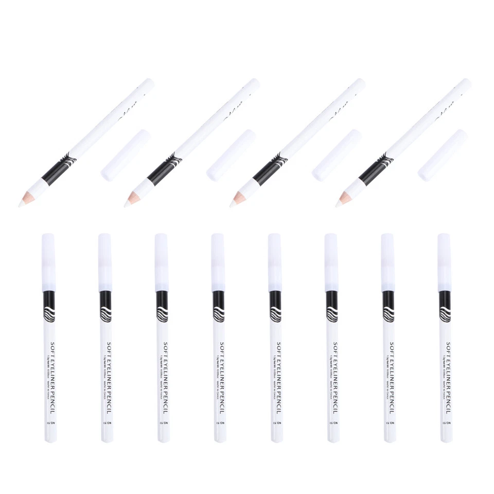 12 Pcs White Pencil for Skin Marking Face Markers Makeup Eyeliner Brush - Image 3 of 4