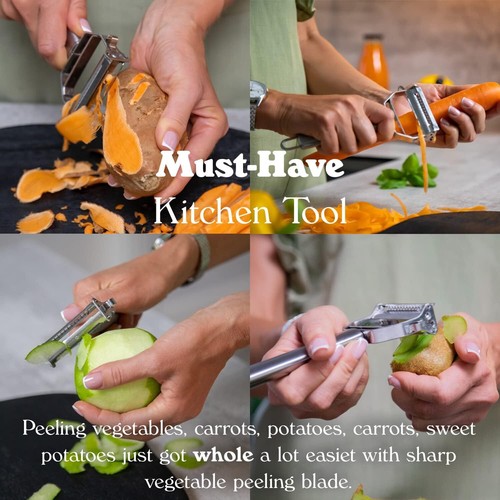 Stainless Steel Potato Peeler Vegetable Grater Fruit Slicer Carrot Cutter Tools - Picture 4 of 12