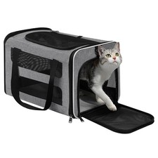 Cat Carrier Soft-Sided Travel Bag for Medium to Large Cats Over 15lbs, Small ...