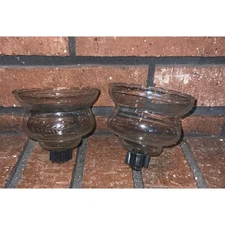 Vintage Homco Home Interiors Clear Wheat Etch Candle Holder Sconce 2 pk