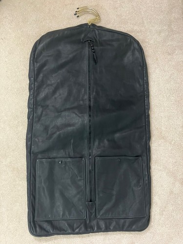 Vintage Austin Leather Bench Black Garment Hang Bag UT Art Professor No Handles