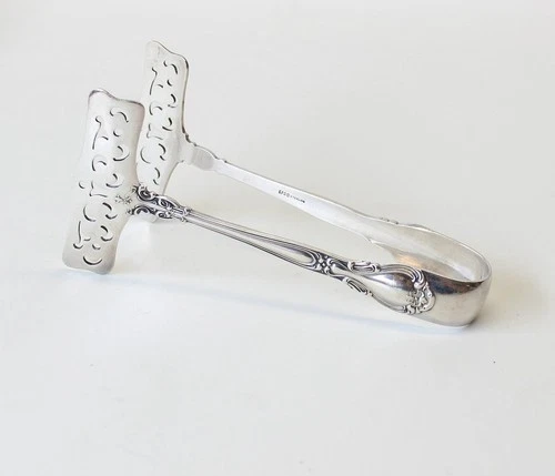 Antique Gorham Sterling Silver Chantilly Pattern Sandwich Tongs 4 7/8"