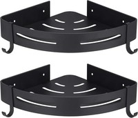 Duschablage Duschregal Schwarz Ohne Bohren Aluminium Badregal 2 StüCk Haken