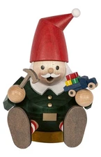 26490 - Richard Glaesser Smoker - Mini Sitting Elf - 6"H x "W x "D