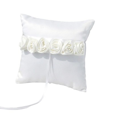 Small Bridal Rings Holder Delicate Soft Cushion Rosette Reusable Ceremony Decor