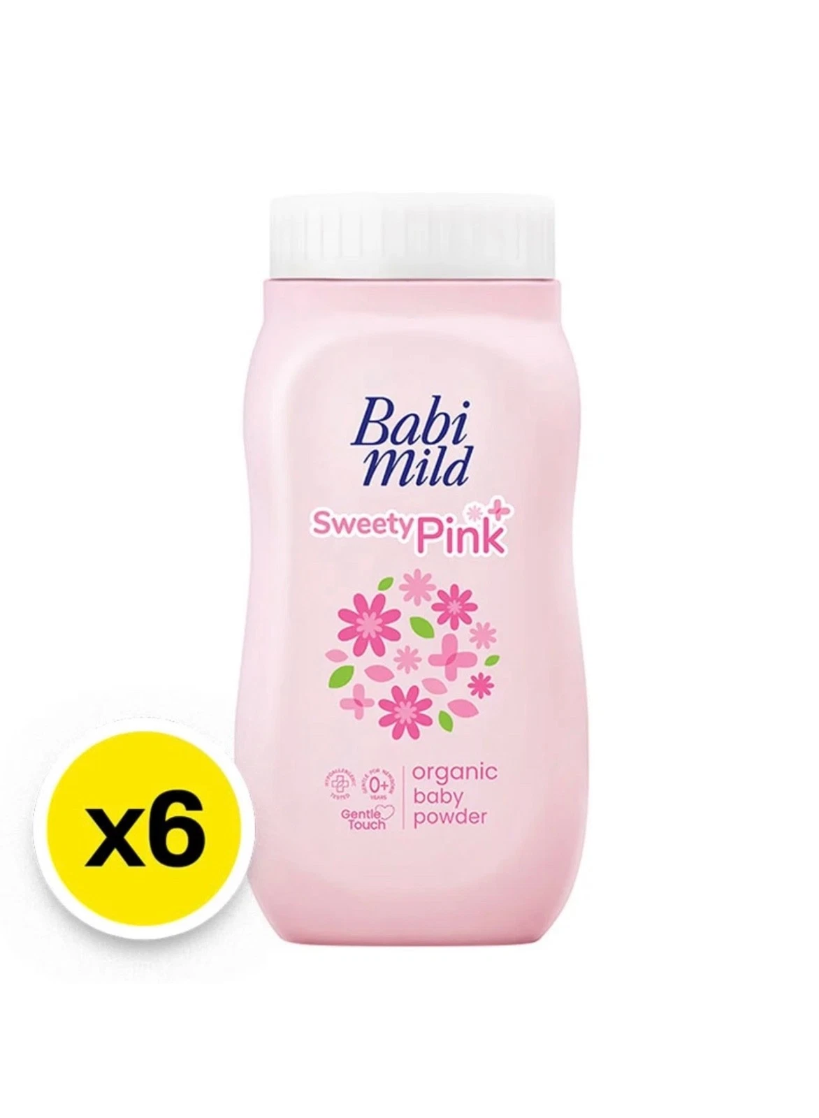 Babi Mild Baby Powder Sweety Pink Plus Organic 45g x 6