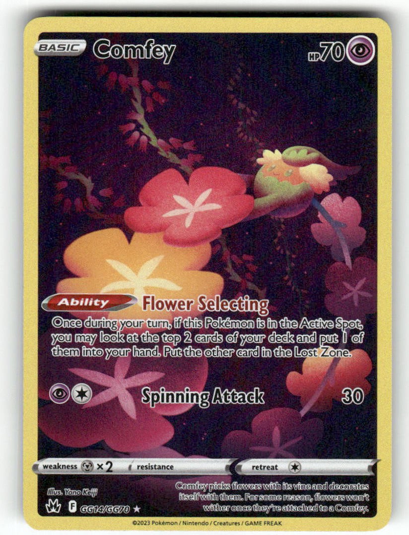 Comfey GG14/GG70 - Holo Crown Zenith Galarian Gallery Pokemon Holo NM