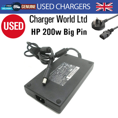 Original HP 200W 19,5V - 10,3A Big Pin mit Netzteil UK Netzkabel