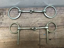 2 horse snaffle bits Full Cheek Snaffle Loose Ring Snaffle 1 marked Nickle Alloy