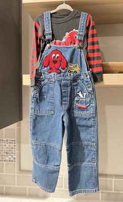 VYG 90 s Clifford The Big Red Dog Embroidered Overall and Top