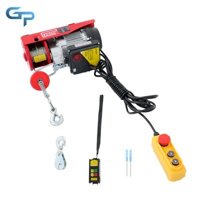 440 lbs Electric Lift Hoist Wireless + Wired Dual Control for Warehouse Factory