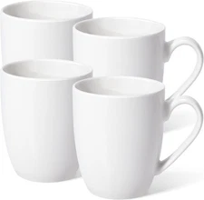 Urbanstrive 16 oz Large Coffee Mugs Set of 4 Ceramic Coffee Mug White Coffee Cup