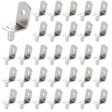 100 PCS 5mm L-Shaped Silver Metal Cabinet Shelf Clips Support Pegs Bracket