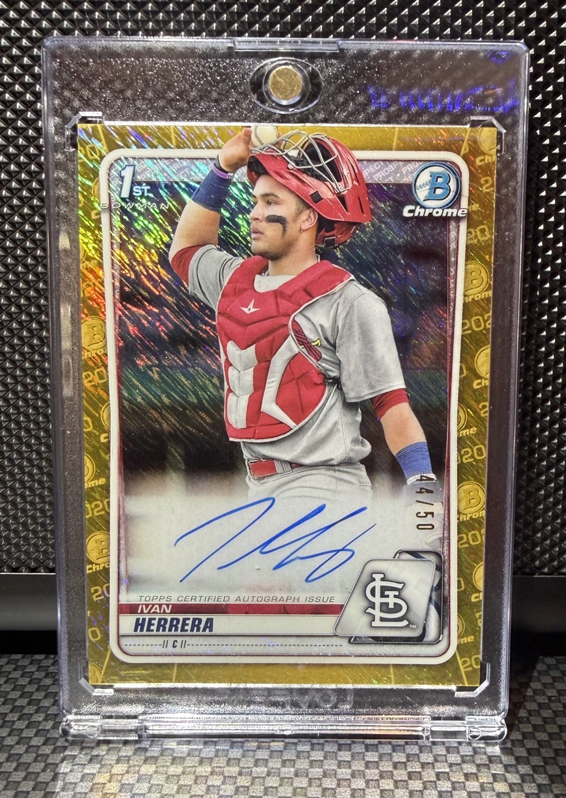 Ivan Herrera 2020 Bowman Chrome Gold Shimmer Auto /50 Cardinals
