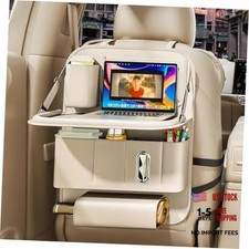 Backseat Car Organizer with Tray 1 Pack,Car Backseat Organizer with Beige