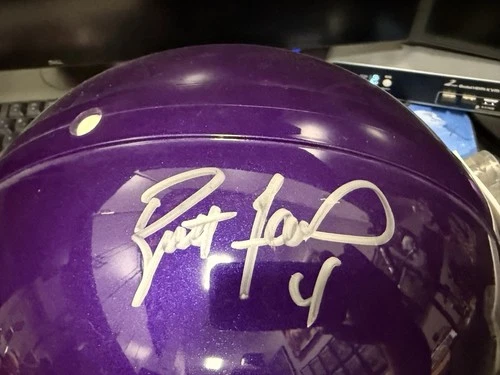 Brett Favre Autographed Vikings Full-Size Authentic Helmet With Hologram