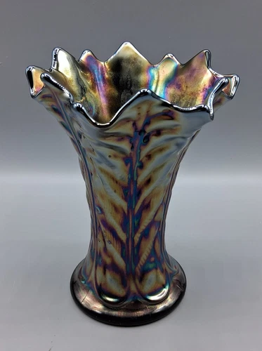 NORTHWOOD SQUATTY LEAF COLUMNS 6 3/4"  in Black Amethyst