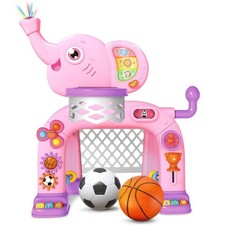 Toddler Basketball Hoop  Soccer Goal Activity Center Toys with Light  Music...