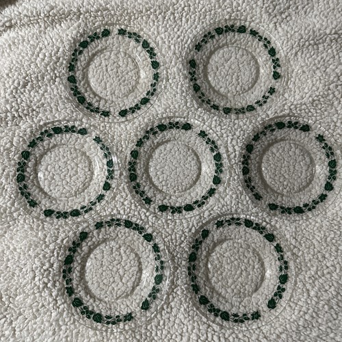 7er Set Anchor Hocking dunkelgrün Stachelbeere Brot & Butter/Dessertteller - Bild 1 von 2