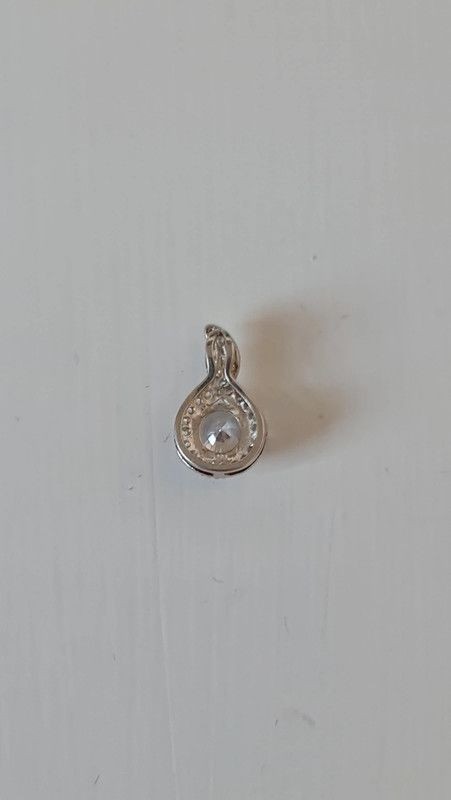 Silver Swirl Pendant with Clear Stones image 3