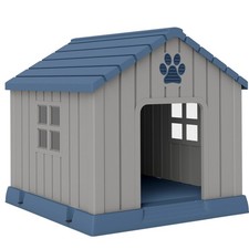 PawHut Dog Kennel Outdoor for Medium Dogs, Waterproof Plastic Dog House