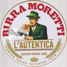 Blechschild "Birra Moretti" retro vintage (Rund 20 cm)  alte Werbung Bierwerbung