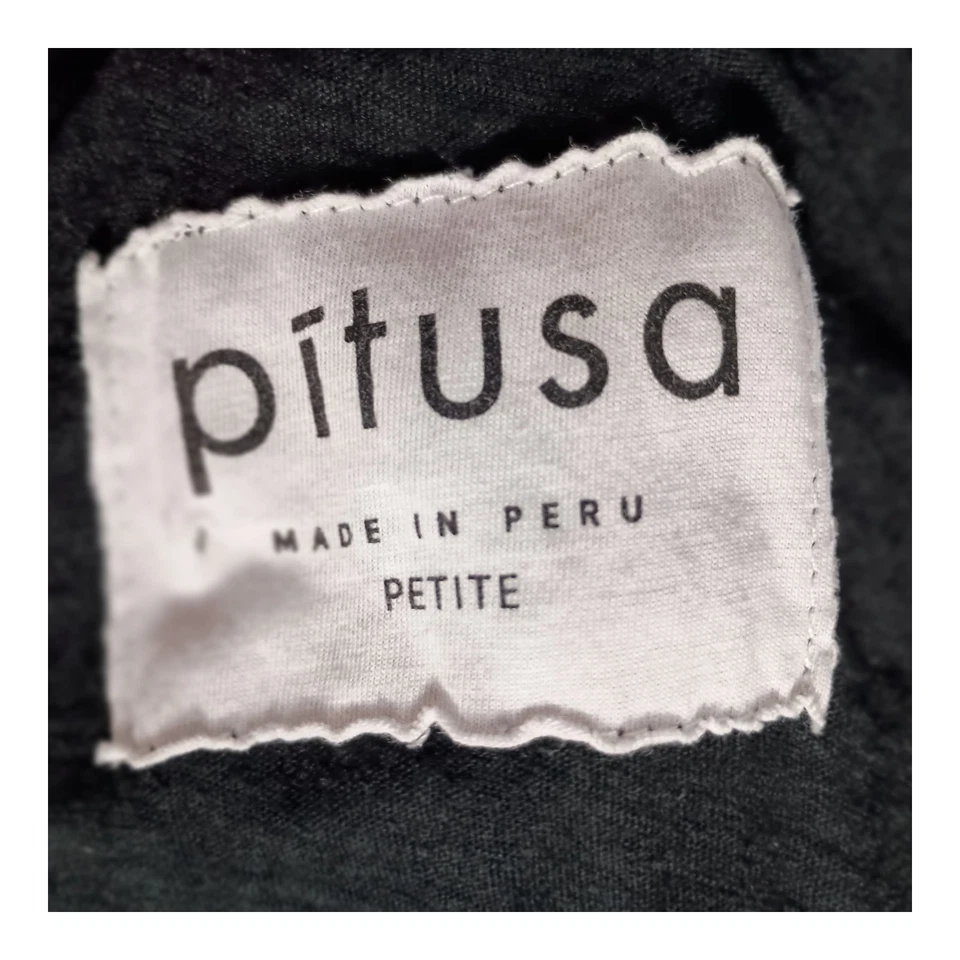 Pitusa Dress One Size Womens Black Inca Swim Long Maxi Sleeveless V-Neck Cotton - Image 3 of 4