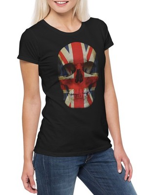 Union Jack UK Skull Flag Damen T-Shirt XL Sale Totenkopf Great Britain