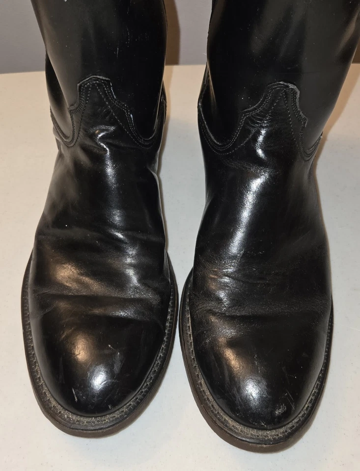 Wrangler Hombres - Talla 10.5D - Botas de Vaquero Negras Vintage Estilo 5992 LEER Foto 3 de 4