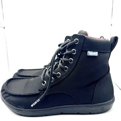 Lems Boulder Mens Mid Black Miminalist Barefoot Boots Size 9m /10.5w