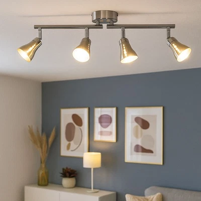 LED Decken Spot Leuchte Küchen Strahler Lampe Licht-Schiene schwenkbar silber - Bild 1 von 4
