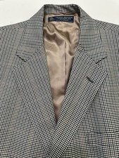 Men s Vtg Brooks Brothers Wool Three Button Houndstooth Sport Coat Size 48L