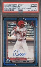 Christian Moore 1st Bowman Auto /150 PSA 10 Los Angeles Angels Rookie
