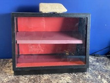 Display Cabinet Case with Glass Small Vintage Storage Box Wooden