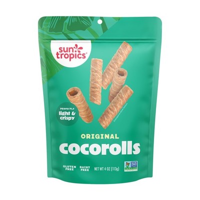 Sun Tropics CocoRolls Original Flavor 4 oz   Crispy Coconut Wafer Rolls Made ...