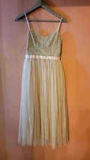 Needle & Thread Coppelia Ballet Beaded Tulle Dress in Natural Size 4 NWT