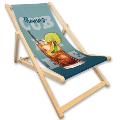 Liegestuhl mit Name personalisiert Cuba Libre Geschenk Cocktail Geburtstag
