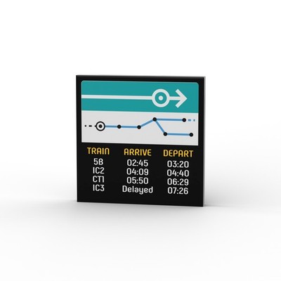 Timetable   Custom printed original LEGO  brick tile / LT 44003-3